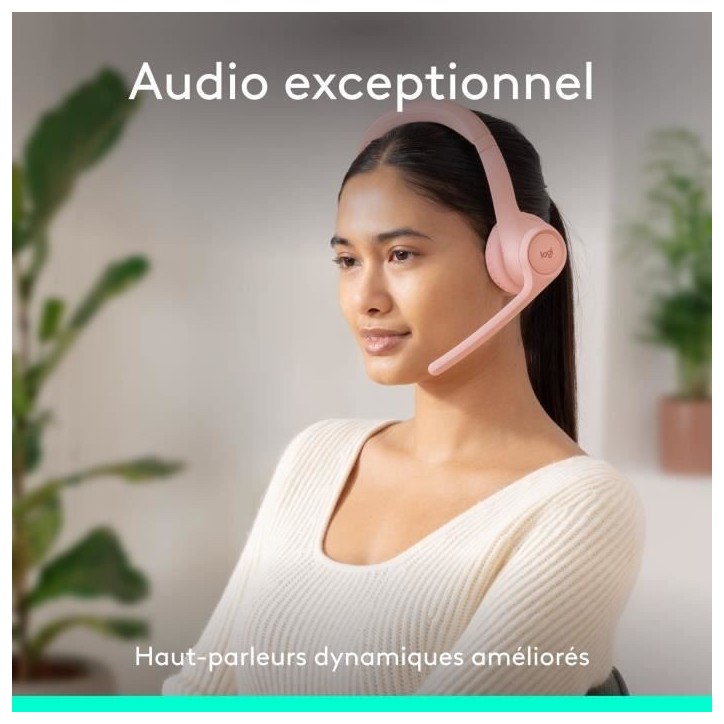 Casque - Sans fil - Logitech - Zone 300 - Bluetooth - Anti-parasite - Rose Casque - Sans fil - Logitech - Zone 300 - Bluetooth - Anti-parasite - Rose