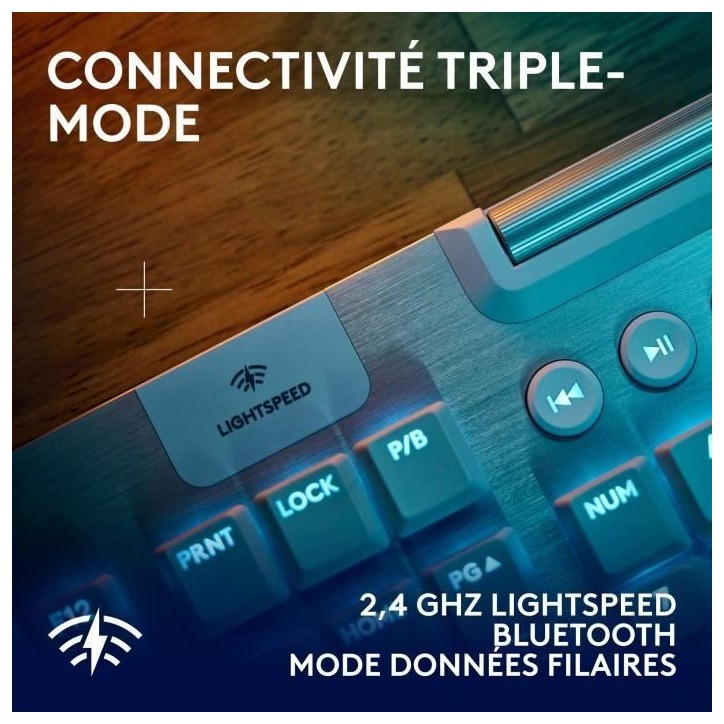 Clavier gamer - Sans fil - Logitech G - G915 X - AZERTY - Mécanique - Blanc Clavier gamer - Sans fil - Logitech G - G915 X - AZERTY - Mécanique - Blanc