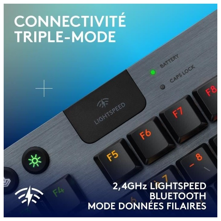 Clavier gamer - Sans fil - Logitech G - G915 TKL X - AZERTY - Switch tactile - Noir Clavier gamer - Sans fil - Logitech G - G915 TKL X - AZERTY - Switch tactile - Noir