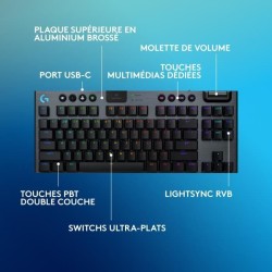 Clavier gamer - Sans fil - Logitech G - G915 TKL X - AZERTY - Switch t