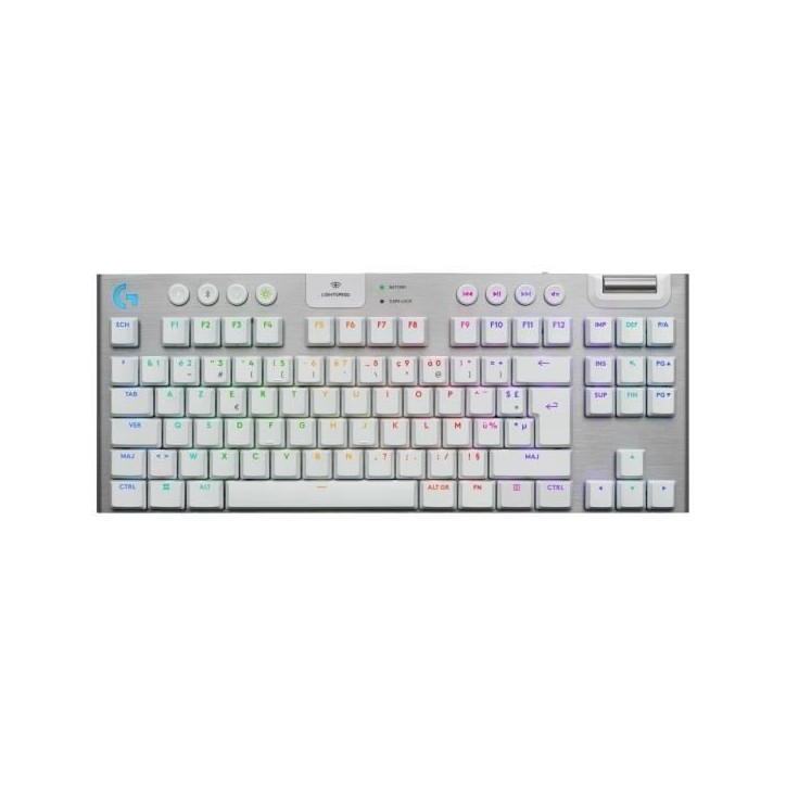 Clavier gamer - Sans fil - Logitech G - G915 TKL X - AZERTY - Switch tactile - Blanc Clavier gamer - Sans fil - Logitech G - G915 TKL X - AZERTY - Switch tactile - Blanc