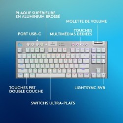 Clavier gamer - Sans fil - Logitech G - G915 TKL X - AZERTY - Switch t