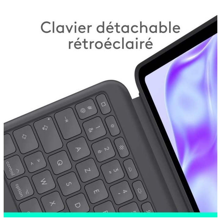 Etui clavier -Logitech - Combo Touch - AZERTY - Pour iPad Pro 13 (M4)(2024) - Graphite