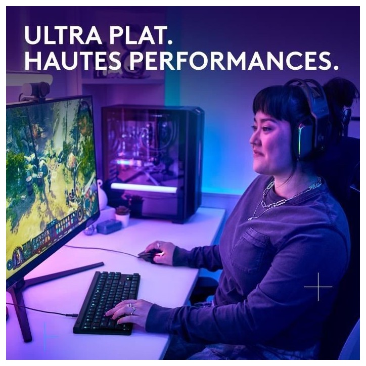 Clavier gamer - Filaire - Logitech G - G515 TKL - AZERTY - Mécanique - RGB - Noir