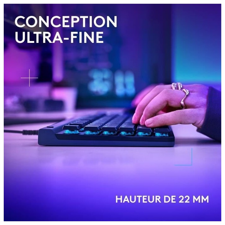 Clavier gamer - Filaire - Logitech G - G515 TKL - AZERTY - Mécanique - RGB - Noir