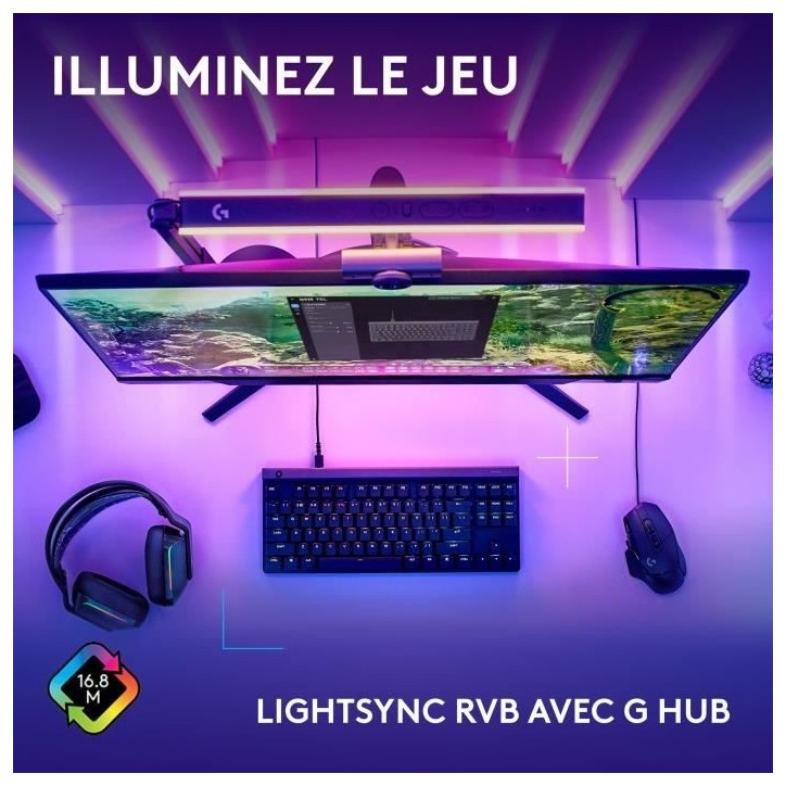 Clavier gamer - Filaire - Logitech G - G515 TKL - AZERTY - Mécanique - RGB - Noir