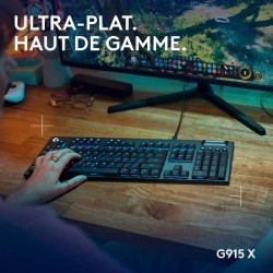 Clavier gamer - Filaire - Logitech G - G915 X - AZERTY - Switch tactil