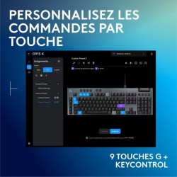 Clavier gamer - Filaire - Logitech G - G915 X - AZERTY - Switch tactil