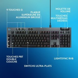 Clavier gamer - Filaire - Logitech G - G915 X - AZERTY - Switch tactil