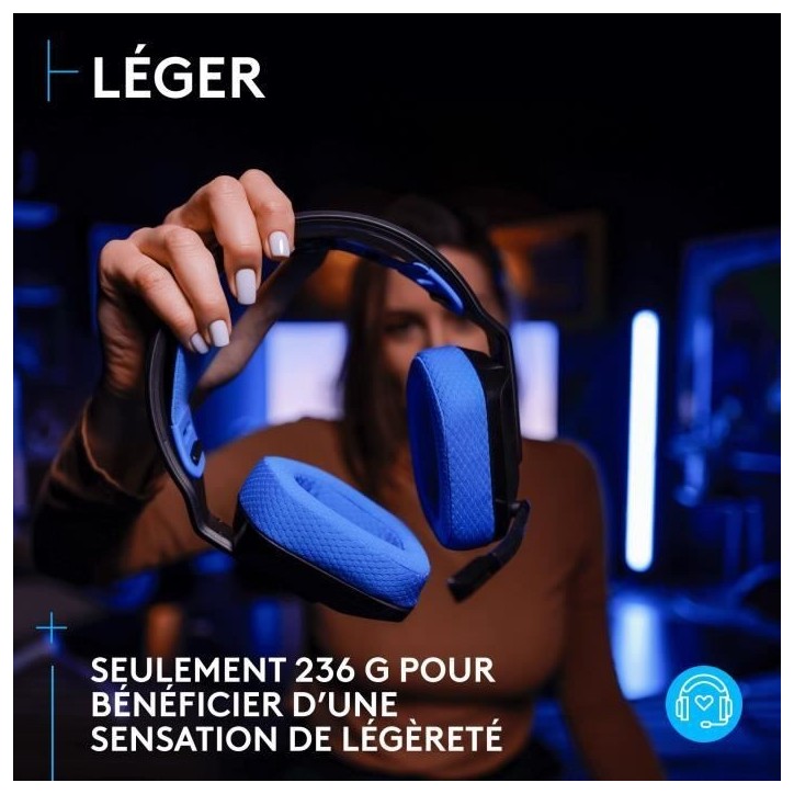 Casque gamer - Sans fil - Logitech G - G535 Lightspeed - PS5, PS4, PC, MAC - Noir/Bleu Casque gamer - Sans fil - Logitech G - G535 Lightspeed - PS5, PS4, PC, MAC - Noir/Bleu