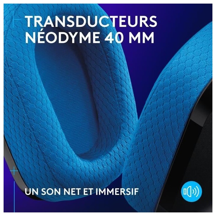 Casque gamer - Sans fil - Logitech G - G535 Lightspeed - PS5, PS4, PC, MAC - Noir/Bleu Casque gamer - Sans fil - Logitech G - G535 Lightspeed - PS5, PS4, PC, MAC - Noir/Bleu