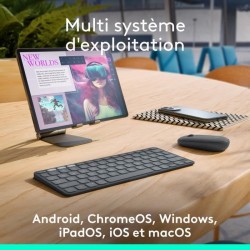 Etui clavier - Logitech - Keys to go 2- AZERTY - Universel - Graphite