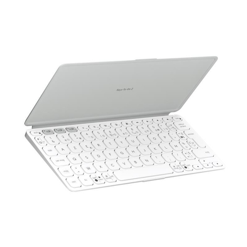 Etui clavier - Logitech - Keys to go 2 - AZERTY - Universel - Gris pâ