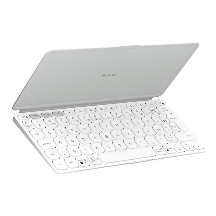 Etui clavier - Logitech - Keys to go 2 - AZERTY - Universel - Gris pâle