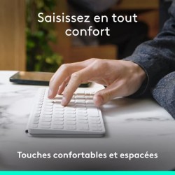 Etui clavier - Logitech - Keys to go 2 - AZERTY - Universel - Gris pâ