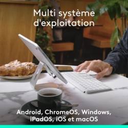 Etui clavier - Logitech - Keys to go 2 - AZERTY - Universel - Gris pâ