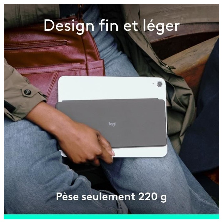 Etui clavier - Logitech - Keys to go 2 - AZERTY - Pour Ipad - Graphite