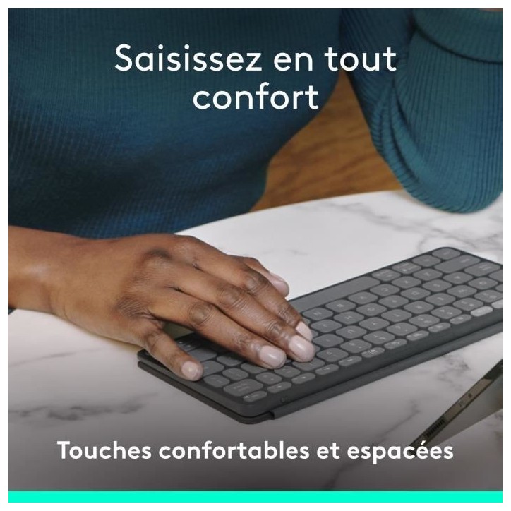Etui clavier - Logitech - Keys to go 2 - AZERTY - Pour Ipad - Graphite