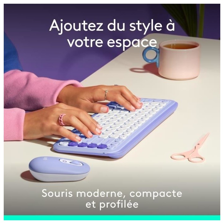 Souris - Sans fil - Logitech - Pop Mouse - Lilas Souris - Sans fil - Logitech - Pop Mouse - Lilas