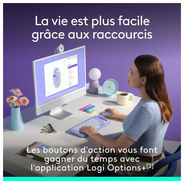 Souris - Sans fil - Logitech - Pop Mouse - Lilas Souris - Sans fil - Logitech - Pop Mouse - Lilas