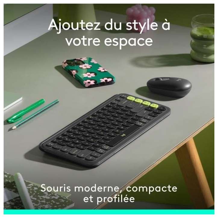 Souris - Sans fil - Logitech - Pop Mouse - Graphite Souris - Sans fil - Logitech - Pop Mouse - Graphite