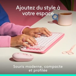 Souris - Sans fil - Logitech - Pop Mouse - Rose