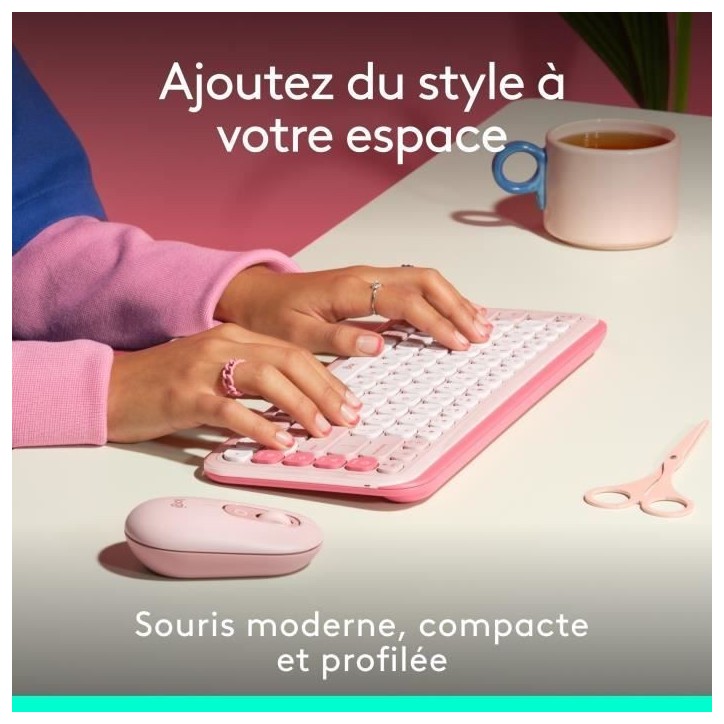Souris - Sans fil - Logitech - Pop Mouse - Rose Souris - Sans fil - Logitech - Pop Mouse - Rose