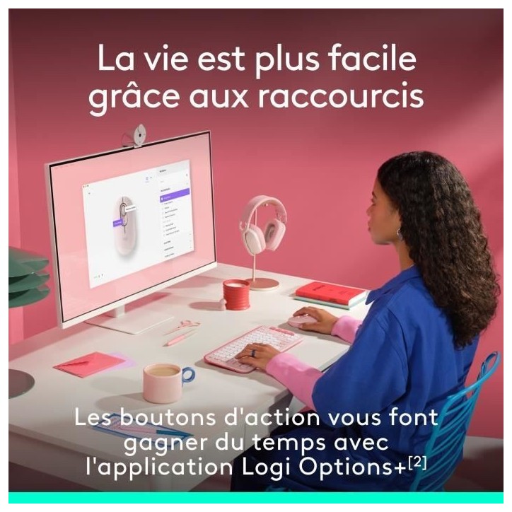 Souris - Sans fil - Logitech - Pop Mouse - Rose Souris - Sans fil - Logitech - Pop Mouse - Rose