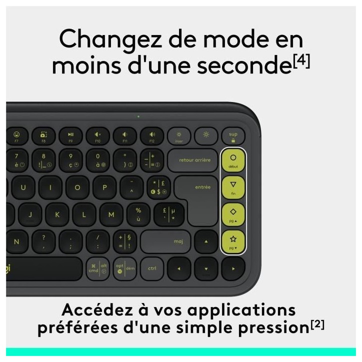 Clavier - Sans fil - Logitech - Pop Icon Keys - AZERTY - Graphite