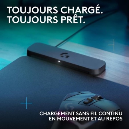 Tapis de souris gamer - Logitech G - Powerplay 2 - Systeme de charge sans fil - Noir