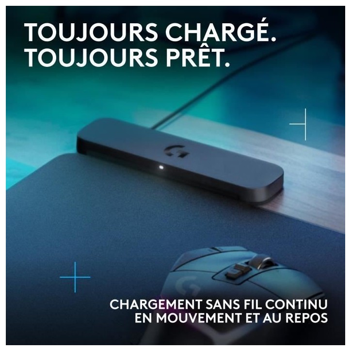 Tapis de souris gamer - Logitech G - Powerplay 2 - Systeme de charge sans fil - Noir Tapis de souris gamer - Logitech G - Powerplay 2 - Systeme de charge sans fil - Noir