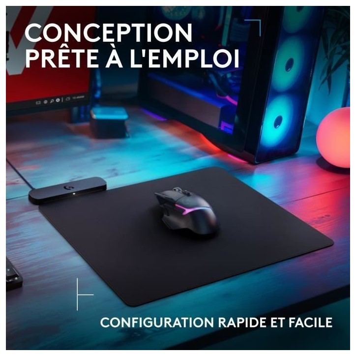 Tapis de souris gamer - Logitech G - Powerplay 2 - Systeme de charge sans fil - Noir Tapis de souris gamer - Logitech G - Powerplay 2 - Systeme de charge sans fil - Noir