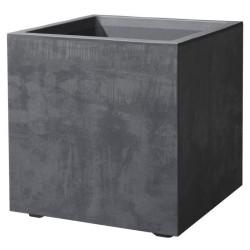 DEROMA Pot de fleurs Cube Millennium R - 39 x H39,1 cm - Anthracite -