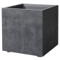 DEROMA Pot de fleurs Cube Millennium R - 39 x H39,1 cm - Anthracite - A réserve d'eau