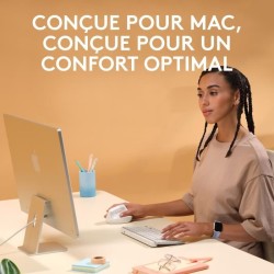 Souris - Sans Fil - Logitech - Lift Ergonomique Verticale - Blanc - Dr