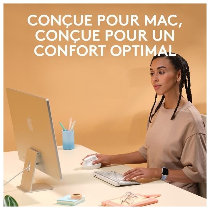 Souris - Sans Fil - Logitech - Lift Ergonomique Verticale - Blanc - Droitier - Pour Mac Souris - Sans Fil - Logitech - Lift Ergonomique Verticale - Blanc - Droitier - Pour Mac