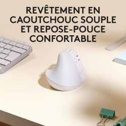 Souris - Sans Fil - Logitech - Lift Ergonomique Verticale - Blanc - Dr