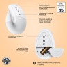 Souris - Sans Fil - Logitech - Lift Ergonomique Verticale - Blanc - Dr