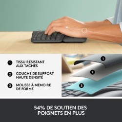 Clavier - Sans fil - Logitech - ERGO K860 - AZERTY - Ergonomique avec