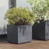DEROMA Pot de fleurs Cube Millennium R - 39 x H39,1 cm - Anthracite -