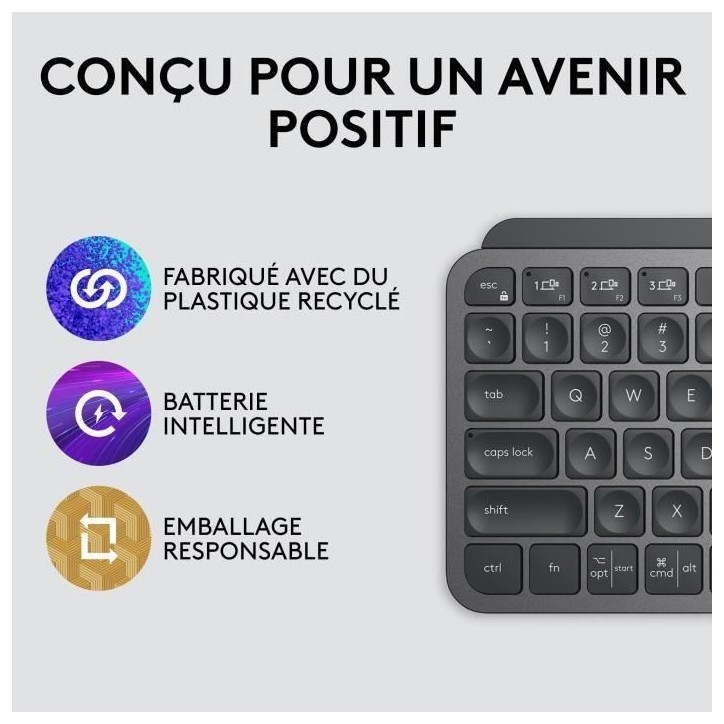 Clavier - Sans Fil - Logitech - MX Keys Mini - AZERTY - Rétroéclairé - Noir Clavier - Sans Fil - Logitech - MX Keys Mini - AZERTY - Rétroéclairé - Noir
