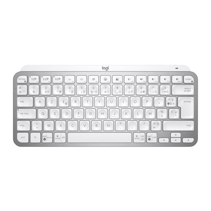 Clavier - Sans Fil - Logitech - MX Keys Mini - AZERTY - Rétroéclairé - Gris clair Clavier - Sans Fil - Logitech - MX Keys Mini - AZERTY - Rétroéclairé - Gris clair