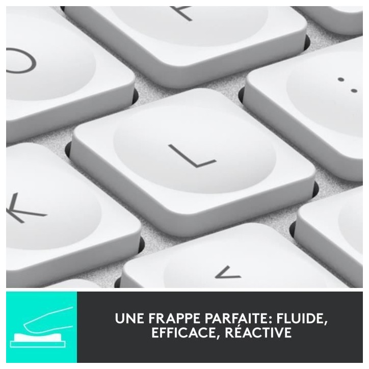 Clavier - Sans fi l- Logitech - MX Keys Mini - AZERTY - Rétroéclairé - Pour Mac compact - Gris clair