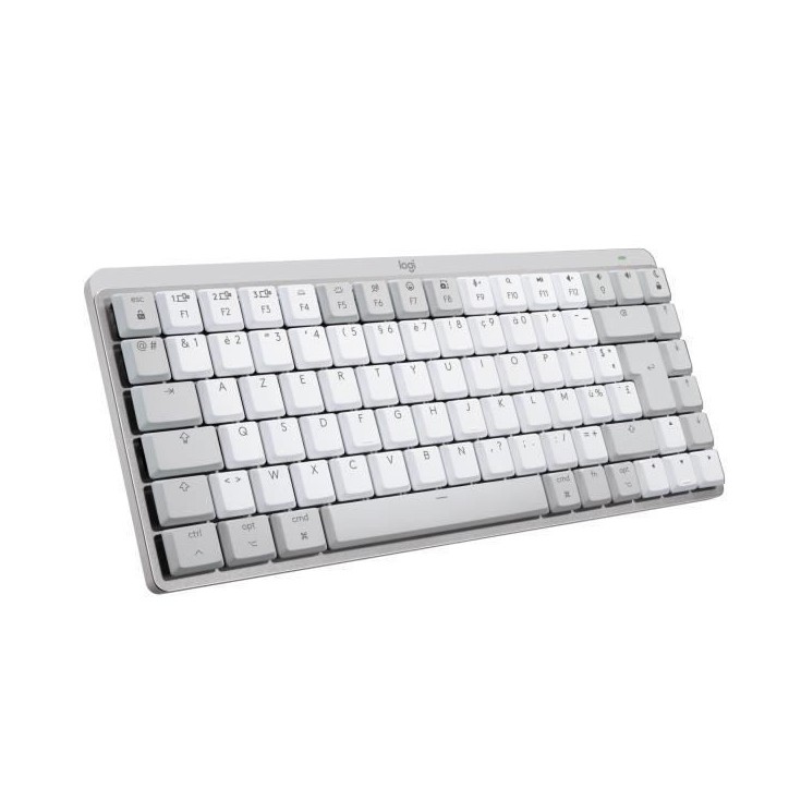Clavier - Sans fil - Logitech - MX Mechanical Mini -AZERTY - Rétroéclairé - Pour Mac - Gris pâle Clavier - Sans fil - Logitech - MX Mechanical Mini -AZERTY - Rétroéclairé - Pour Mac - Gris pâle