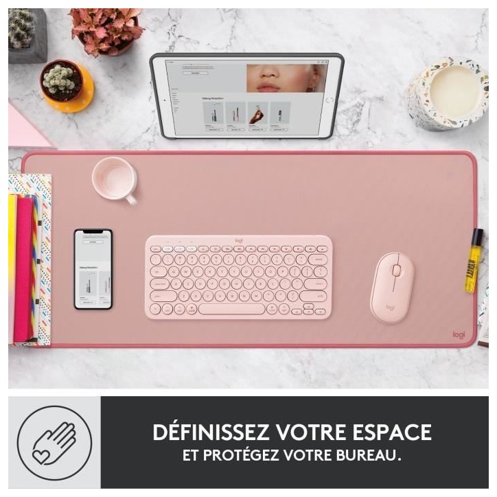 Tapis de souris - Logitech - Desk Mat - Studio Série - Rose Tapis de souris - Logitech - Desk Mat - Studio Série - Rose