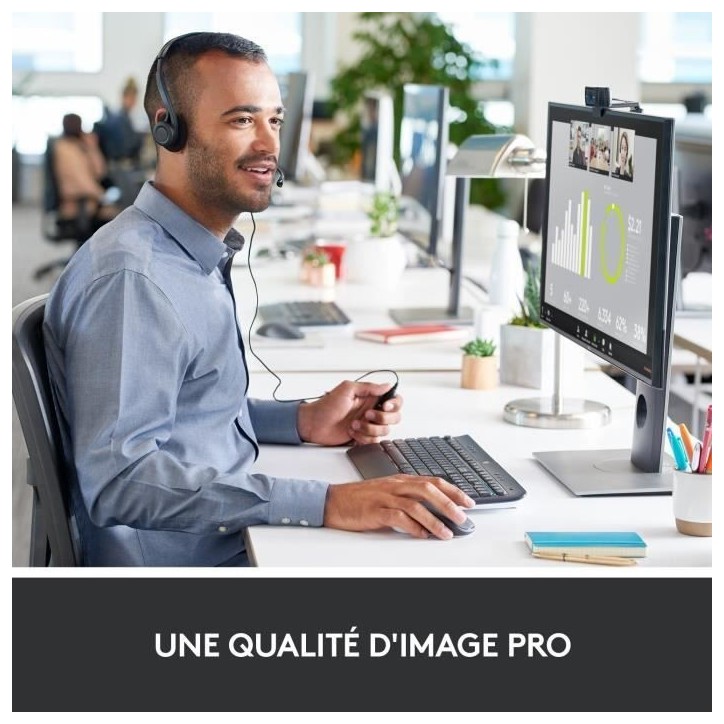 Webcam - Full HD 1080p - Logitech - C920 S - Microphone intégré