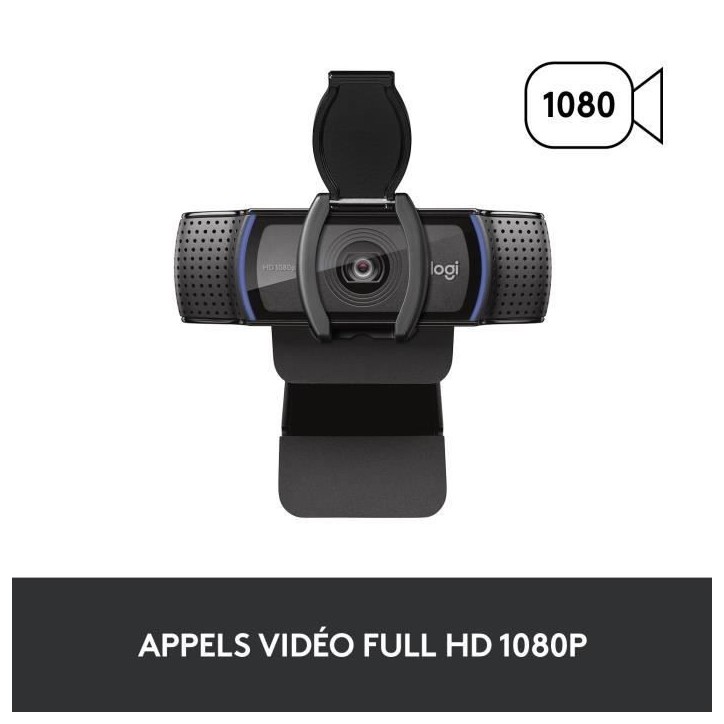Webcam - Full HD 1080p - Logitech - C920 S - Microphone intégré