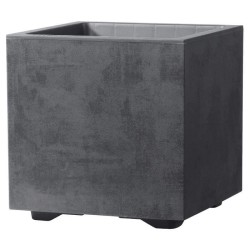 DEROMA Pot de fleurs Cube Millennium R - 25 x H25 cm - Anthracite - A
