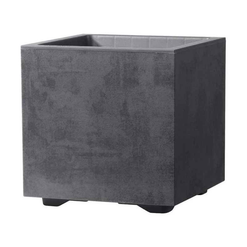 DEROMA Pot de fleurs Cube Millennium R - 25 x H25 cm - Anthracite - A DEROMA Pot de fleurs Cube Millennium R - 25 x H25 cm - Anthracite - A