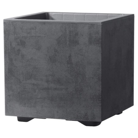 DEROMA Pot de fleurs Cube Millennium R - 25 x H25 cm - Anthracite - A